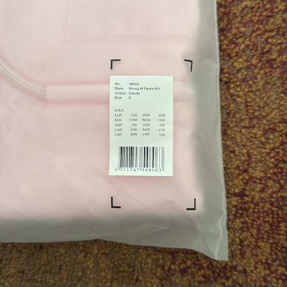 Rains Women’s String Parka Jacket in Candy - Picture 6 of 7